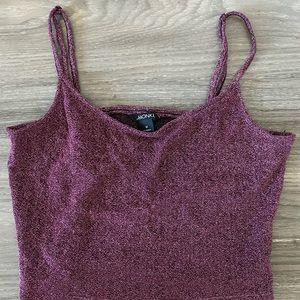 Monki Pink Glitter Cami Top (M)